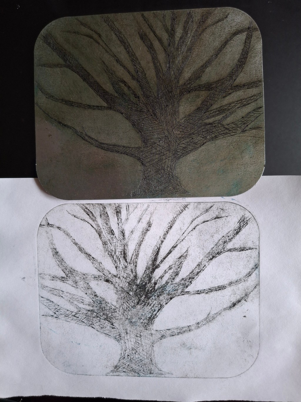 Trying dry point&nbsp;etching
