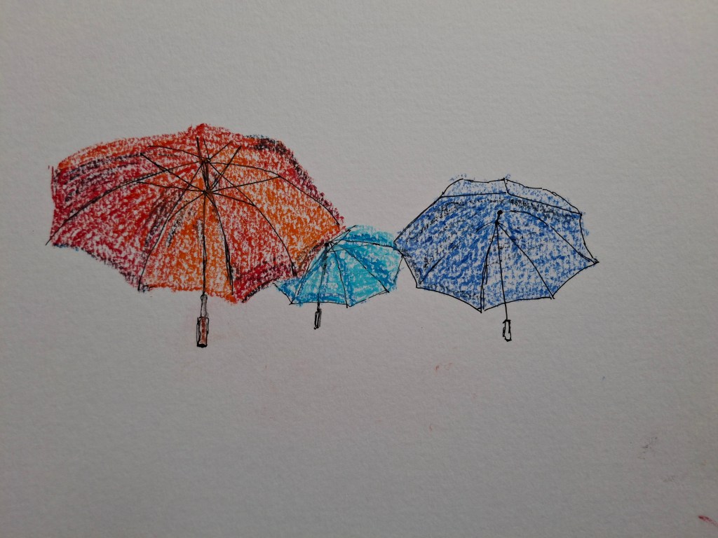 Practising with oil pastels