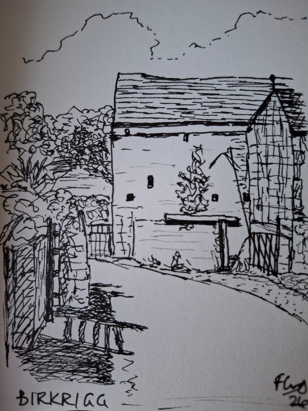 Old farm buildings in the sun